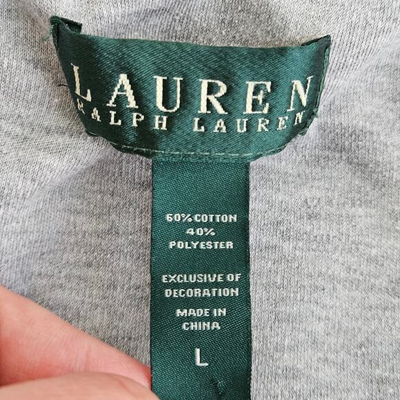 Lauren Ralph Lauren Gray Bath Lounge Robe | Women's Large | MISSING BELT - Picture 7 of 14